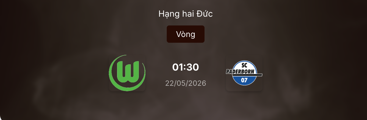 Kèo bóng đá: Wolfsburg vs Paderborn lúc 01h30 ngày 22/5/2026