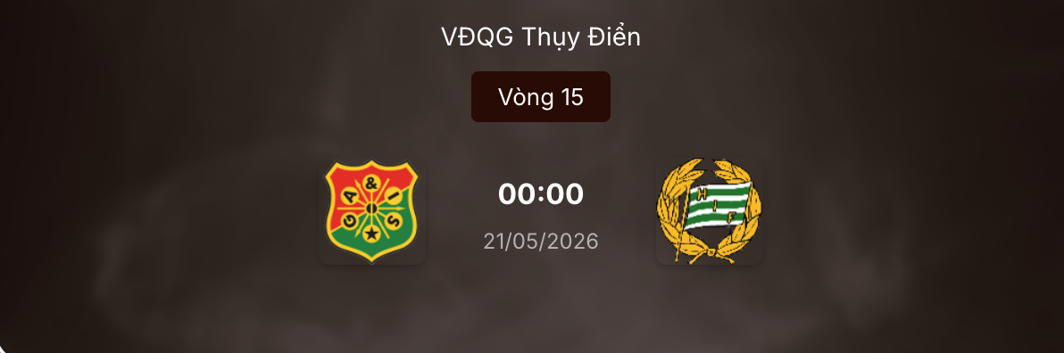 Kèo bóng đá GAIS đối đầu Hammarby lúc 0h ngày 21/5/2026